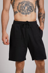 PANTALON SCURT BUMBAC NEGRU